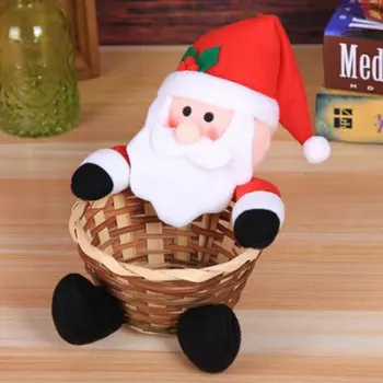 1 бр. Коледна кошница за съхранение на шоколадови бонбони, Уникален контейнер Коледен декор Стоки за дома Творчески Лосове Снежен Дядо Плодове Малък подарък