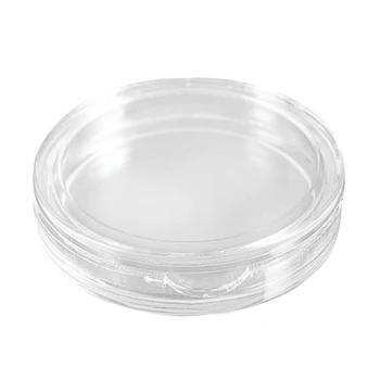 10 бр. малки кръгли прозрачни пластмасови капсули за монети в кутията 22 мм