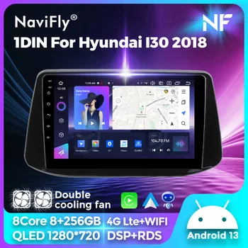 9-Инчов QLED 1280*720P Android 13 Автомобилен Мултимедиен Плеър За Hyundai I30 2018 Безжичен Carplay GPS Навигация, RDS LTE 4G Wifi 2Din