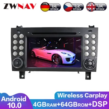 Carplay Android 10 Екран Автомобилен Мултимедиен DVD-Плейър, За да Benz SLK Class R171 2004-2012 GPS Navi Auto Радио Аудио Стерео Главното Устройство