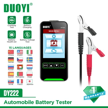 DUOYI DY222 Тестер с акумулаторна Батерия 12V 24V CCA Товарните Тестер за Проверка на Добив Зарядно Инструмент за Преглед на Данни Автомобилен Анализатор на Батерията