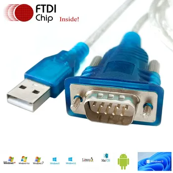 FTDI FT-X FT-231XS Високоскоростен USB, RS232 DB9 Штекерный Сериен Кабел с дължина 3 м Прозрачен Защитен за Принтер Скенер QR-Код DTE
