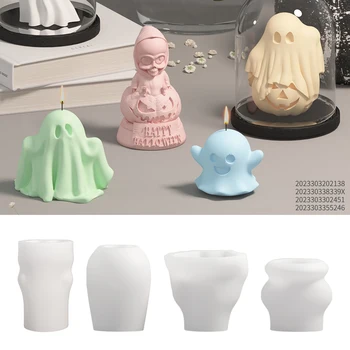 LZ015 Силиконова форма за призрачна свещи 3D сладък форми, направи си сам, форма за фантомного гипсового циментови сапун за украса за Хелоуин