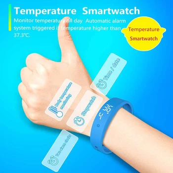 Led дигитален смарт гривна с дисплей на температурата на тялото, смарт гривна с напомняне на вибрации, водоустойчив смарт часовници Smartband