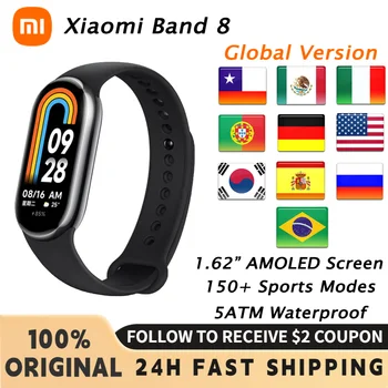 Xiaomi Band 8 Глобална Версия на 150 Спортни Режими 1,62 