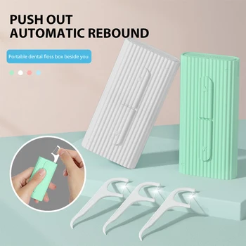 Автоматична кутия за съхранение на зъбни конци, Диспенсер за зъбни конци, Поп автоматично притежателя, Калъф за съхранение на зъбни конци за пътуване