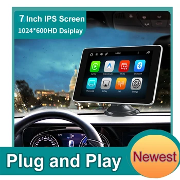 Автомобилен GPS навигатор Безжичен Carplay Android Auto Tablet Преносим Мултимедиен таблет Стерео 7-инчов екран, Bluetooth Автомобилен плейър