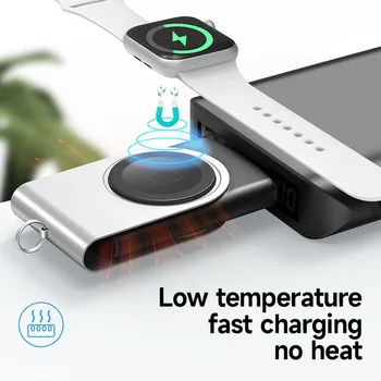 Безжично преносимо зарядно устройство Samsung Watch Mini 2 в 1, за зареждане на Apple Watch за пътуване и бизнес на открито