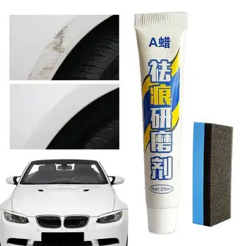 Восък за полиране на автомобилни бои 0,84 унция, набор за автоматично премахване на драскотини С почистването гъба, препарат за премахване на драскотини за автомобили, лесно ремонтируемая Вода за боя