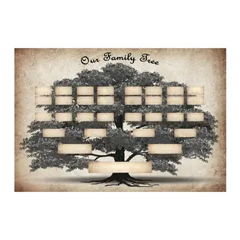 Диаграма на родословно дърво и за попълване, Генеалогический плакат, Арт Декор на стените за всекидневната, Семейната история