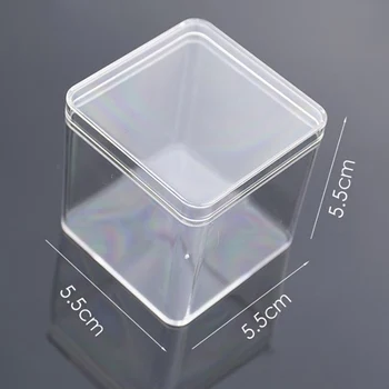 Заоблени Квадратен Куб Пластмасови Прозрачни Кутии Подарък Party Candy Подарък Кутия За Съхранение, Опаковане На Подаръци Организатор Контейнер