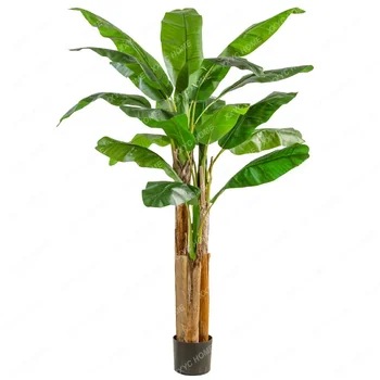 Имитация на Зелен растения Голяма Подова Банановое дърво в саксия за вътрешно и външно оформяне на Имитация на растенията Банановое дърво Бонзай