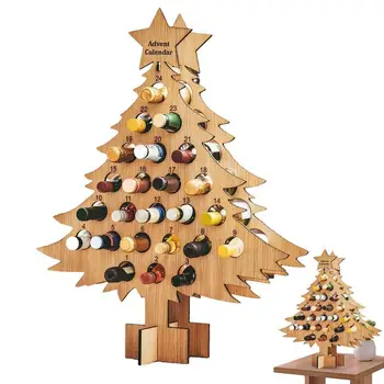 Коледен държач за вино с капацитет 12 бутилки вино, Коледен календар за обратно броене, Забавни коледни декорации във формата на елхи