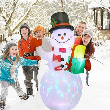 Коледен снежен човек, надуваем led лампа, Надувное празнична украса, декорация за градината, снежен човек в наличност