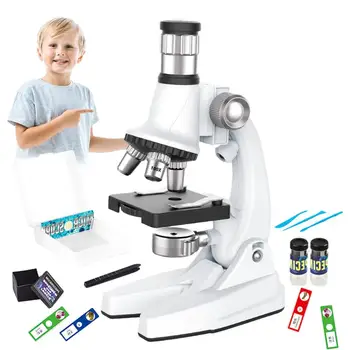 Комплект микроскопи за деца 1200X Научен комплект, Определени за експерименти Детски микроскоп STEM Project Играчка с led подсветка за начинаещи