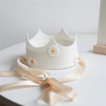 Модули за детски рожден ден, Дейзи Короната жълто розово цвете шапка слънчоглед тема Рожден Ден на шапки партия снимка подпори за доставка