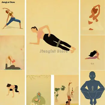 Плакат с изображение на индийския Йога, Носталгичен Характер, Декорация на дома, Кафенета, Стенни картини, Ретро постер за спални