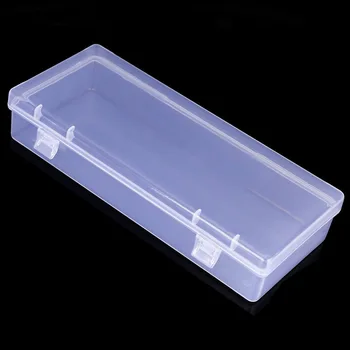 Пластмасов калъф Кутия за съхранение на Козметика Притежателя на обеци Контейнер За бижута Канцеларски материали Прозрачен 15,5*6,3*3 см