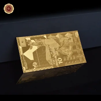 Позлатен Казахстанская Айде банкноти в купюри от 10 000 tenga, магазини за банкноти, бизнес-подарък за събиране, домашен декор