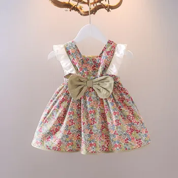 Рокля за малки момичета, Лятното модно принцеса рокля с лък за рожден Ден, 3, 6, 12, 24 м, Детски официални рокли, дрехи за бебета, дрехи за деца
