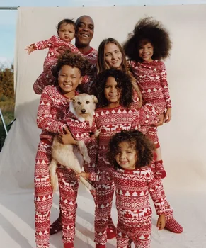 Семеен инвентар за майка, дъщеря, баща и син гащеризон за малки момичета, пижама, пижама за Коледа на семейството 2023 година.