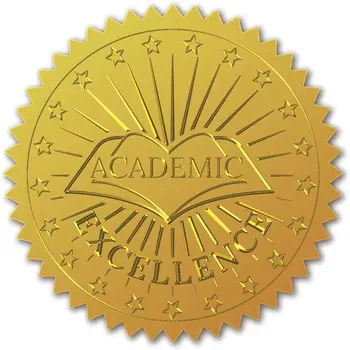 Сертификати от златно фолио С Висше Отличие Самозалепващи Печат с Релефни Златни Етикети 100шт Етикети за Украса на Медала