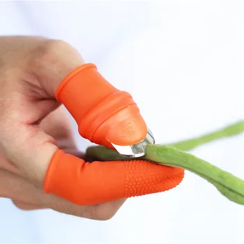 Силиконов Нож За Палеца, За Защита На Пръстите Нож За Почистване На Зеленчуци С По-Прости Острие Ножица За Рязане На Пръстени Градински Ръкавици