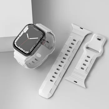 Силиконов Спортен каишка за Apple Watch Ultra 49 мм 8 7 45 мм 41 мм Гума Дишаща Лента за iWatch Серия 7 3 4 5 6 Se 40 мм 44 мм 42